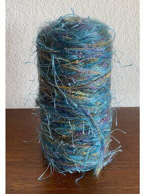 Cone Spool Novelty Gold Metallic Blue Teal Purple Tan Yarn